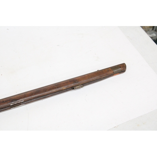 44 - A TRADE STOCK AND BARREL FLINTLOCK RIFLE