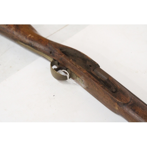 44 - A TRADE STOCK AND BARREL FLINTLOCK RIFLE