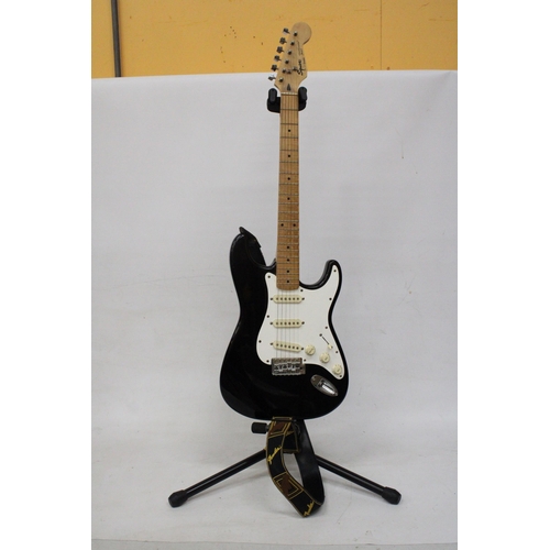 45 - A SQUIRE STRATOCASTER BY FENDER WITH STAND - CN5044009