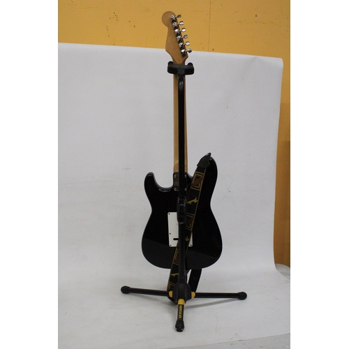 45 - A SQUIRE STRATOCASTER BY FENDER WITH STAND - CN5044009