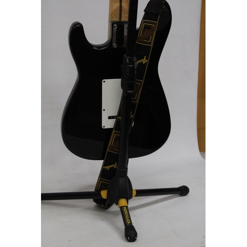 45 - A SQUIRE STRATOCASTER BY FENDER WITH STAND - CN5044009