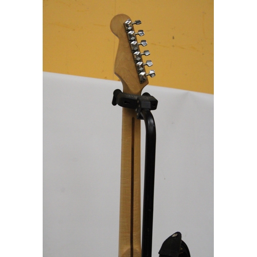 45 - A SQUIRE STRATOCASTER BY FENDER WITH STAND - CN5044009