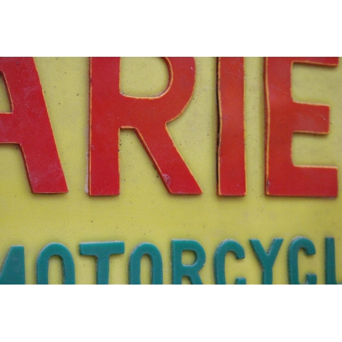 56 - AN ILLUMINATED ARIEL MOTORCYCLES SIGN - 41.5 CM X 24.5 CM