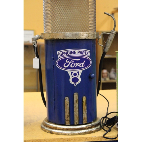 60 - A FORD GAS PUMP LAMP WITH STORAGE