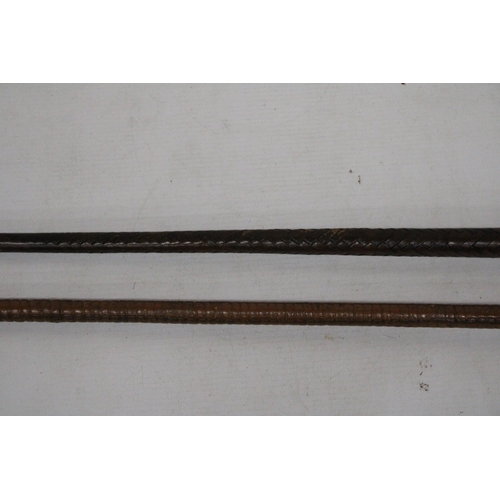 9 - TWO VINTAGE RIDING CROPS WITH DISPATCHER BLADES