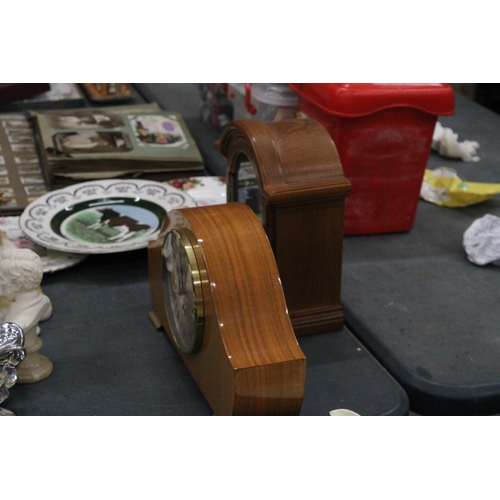 156 - TWO TREEN MANTLE CLOCKS