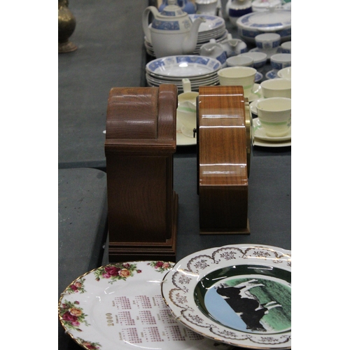 156 - TWO TREEN MANTLE CLOCKS