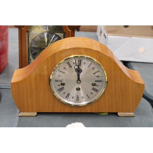 156 - TWO TREEN MANTLE CLOCKS