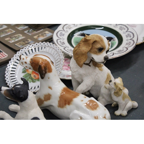 157 - FOUR CERAMIC DOG ORNAMENTS TO INCLUDE 