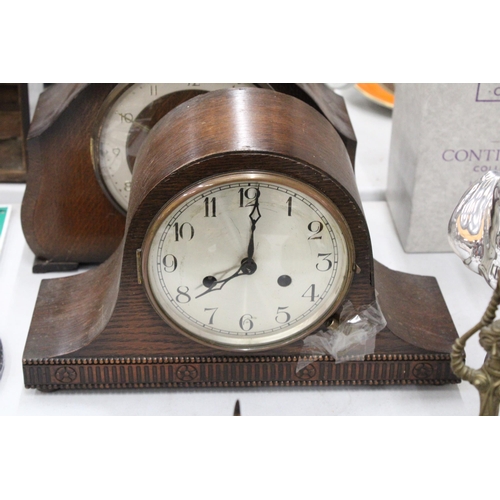 165 - TWO VINTAGE MAHOGANY MANTLE CLOCKS