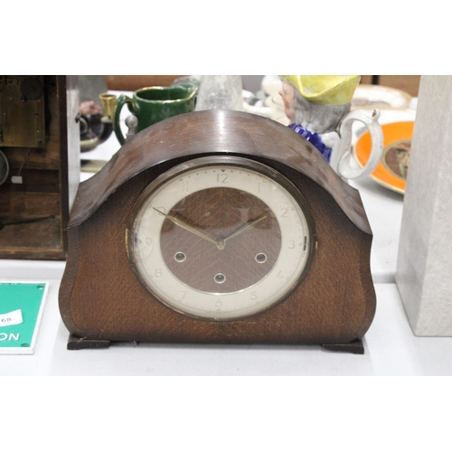 165 - TWO VINTAGE MAHOGANY MANTLE CLOCKS