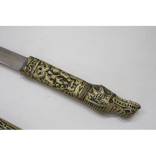 182 - AN ORNAMENTAL DRAGON SWORD, LENGTH 55CM