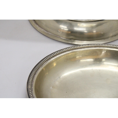 186 - A SILVER PLATED LIDDED SERVING DISH