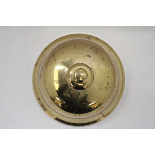 187 - A LARGE BRASS DESK BELL - 7 INCH DIAMETER