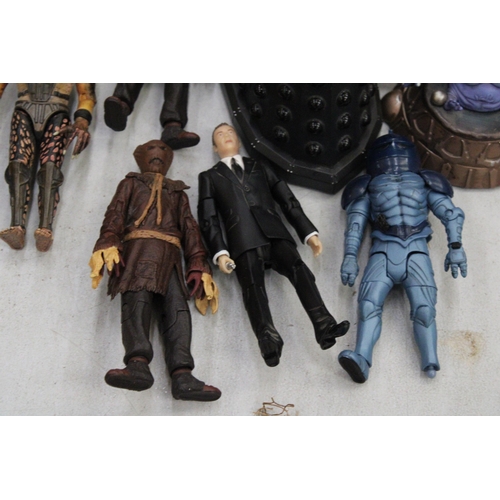 197 - A COLLECTION OF NINE DR WHO FIGURES TO INCLUDE DALEKS