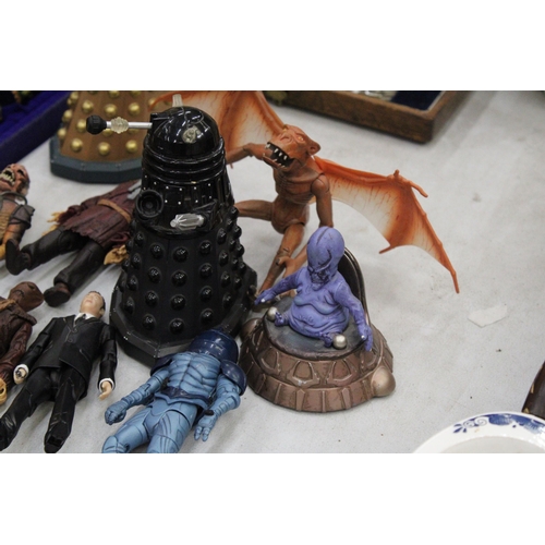 197 - A COLLECTION OF NINE DR WHO FIGURES TO INCLUDE DALEKS