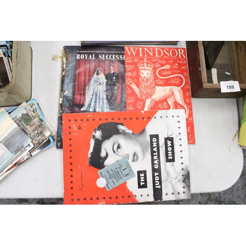 199 - A COLLECTION OF VINTAGE MAGAZINES AND EPHEMERA TO INCLUDE JUDY GARLAND, ETC