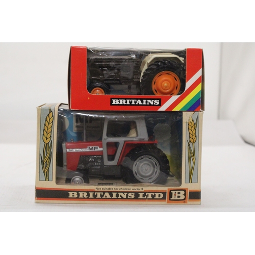 472 - TWO VINTAGE BRITAINS MODELS TO INCLUDE CODE 9420, A FARM TRACTOR AND CODE 9522, A MASSEY FERGUSON TR... 