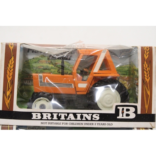 480 - TWO VINTAGE BRITAINS TRACTORS TO INCLUDE A DEUTZ DX110, CATALOGUE NUMBER 9526 AND A FIAT TRACTOR, CA... 