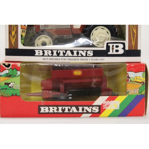 481 - TWO VINTAGE BRITAINS MODELS TO INCLUDE A FIAT TRACTOR AND A VICON VARI SPREADER - BOTH BOXED