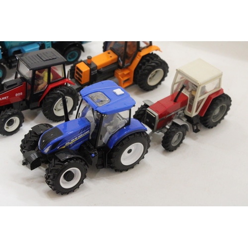 494 - FIVE BRITAINS 1:32 SCALE MODELS TO INCLUDE A MASSEY FERGUSON 3680 TRACTOR, A RENAULT 145-14 TRACTOR,... 