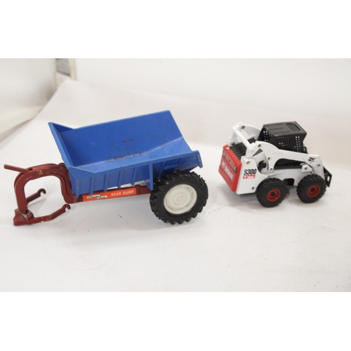 497 - SIX BRITAINS MODELS TO INCLUDE A DEUTZ TRACTOR, A MASSEY FERGUSON 362 TRACTOR, A MASSEY FERGUSON 561... 