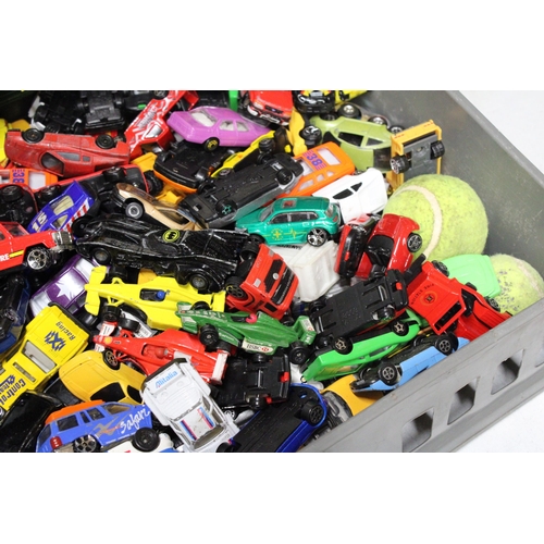 266 - A LARGE COLLECTION OF DIE-CAST TOY CARS TO INCLUDE A LARGE MORRISONS LORRY