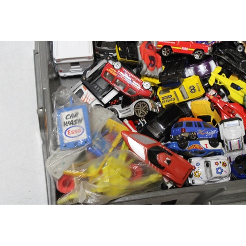 266 - A LARGE COLLECTION OF DIE-CAST TOY CARS TO INCLUDE A LARGE MORRISONS LORRY