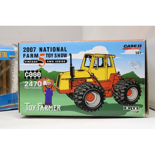 277 - A ROS MODEL GOLD COLLECTION METAL BULLDOZER PLUS AN ERTL, 2470 CASE TOY FARMER, TRACTION KING - BOTH... 