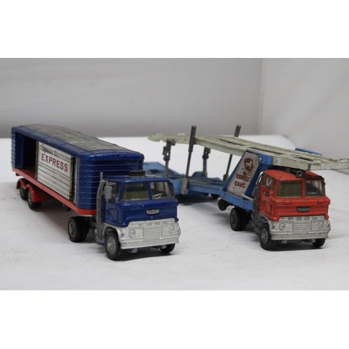 278 - TWO CORGI MAJOR TOYS TO INCLUDE, A FORD 'EXPRESS SERVICE' ARCTIC WAGON AND A FORD CAR TRANSPORTER