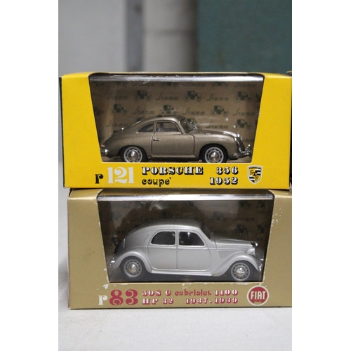 297 - FOUR 'BRUMM' DIECAST CARS TO INCLUDE FERRARI, PORSCHE, ETC - ALL AS NEW IN BOXES