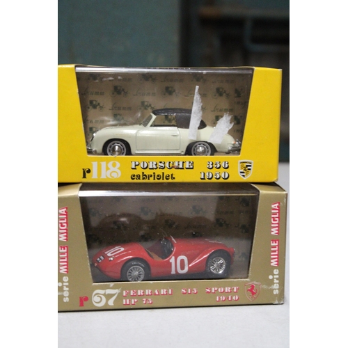 297 - FOUR 'BRUMM' DIECAST CARS TO INCLUDE FERRARI, PORSCHE, ETC - ALL AS NEW IN BOXES