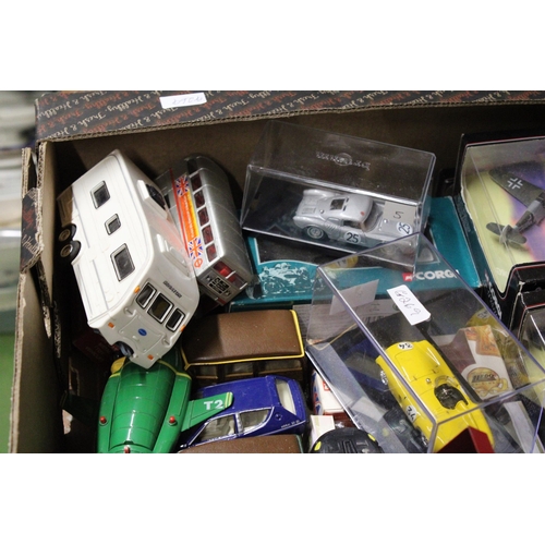 369 - A LARGE COLLECTION OF VEHICLES - SOME AS NEW IN BOXES - TO INCLUDE SIX CORGI FIGHTER SCRAMBLE MILITA... 