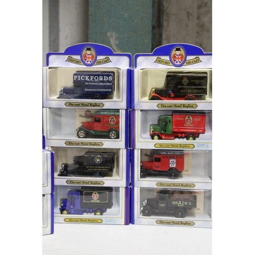 372 - TWENTY OXFORD DIE-CAST ADVERTISING VANS - ALL AS NEW AND BOXED