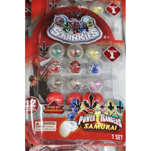 551 - THIRTY ONE PACKS OF POWER RANGERS, SAMURAI SQUINKIES, SERIES 1 - ALL AS NEW IN BLISTER