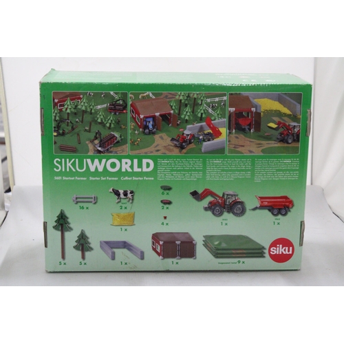 204 - A SIKUWORLD, 5601 STARTER FARMSET - MISSING TRACTOR AND TRAILER IN BOX