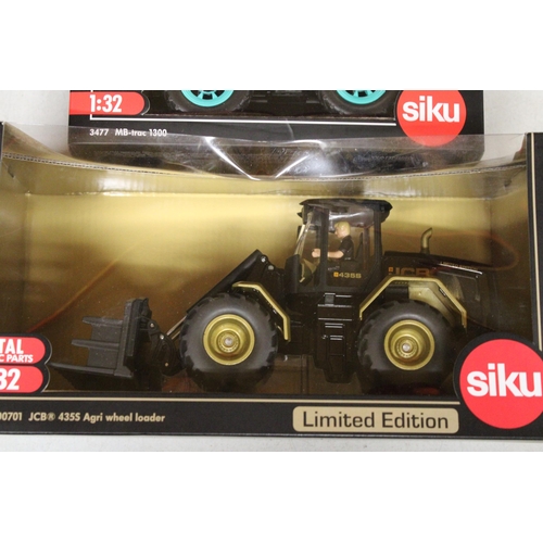 213 - TWO SIKU 1:32 SCALE FARM MODELS TO INCLUDE A LIMITED EDITION (500 PIECES), BOURSE D'ULLY MERCEDES BE... 