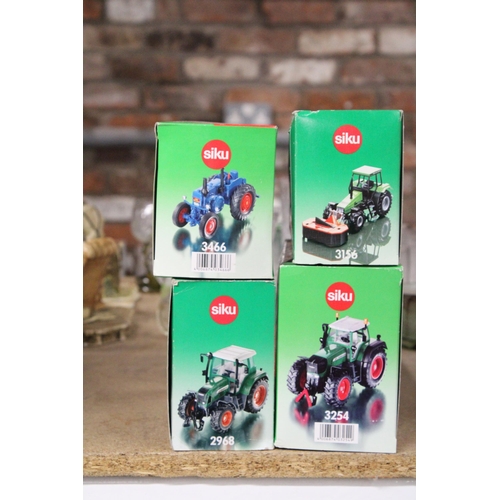 221 - FOUR SIKU 1:32 SCALE FARM MODEL TRACTORS TO INCLUDE AFENDT 930 VARIO, A FENDT FARMER 411 VARIO, A LA... 