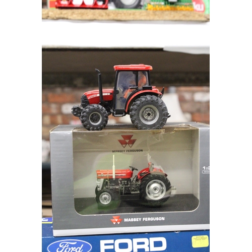 227 - TWO BRITAINS AND ONE UNIVERSAL HOBBIES 1:32 SCALE TRACTORS TO INCLUDE A FORD TW-5 (AS NEW IN BOX), A... 