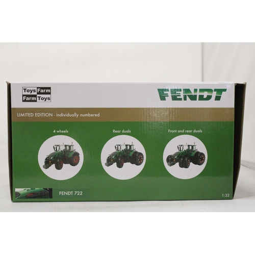 228 - A FENDT 722 VARIO TRACTOR, LIMITED EDITION (INDIVIDUALLY NUMBERED) - AS NEW IN BOX