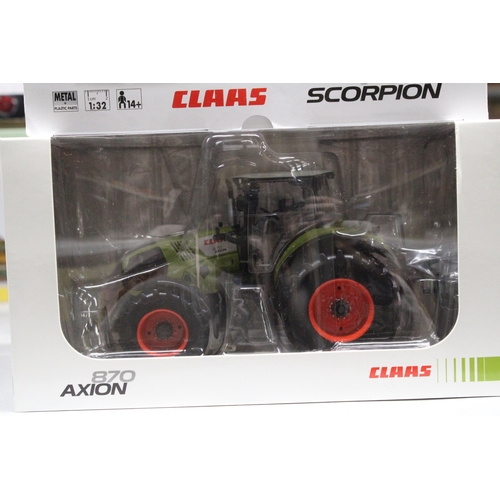 231 - TWO CLAAS 1:32 SCALE MODEL TRACTORS TO INCLUDE A LIMITED EDITION (LIMITED TO 3000 PIECES) AXION 870 ... 