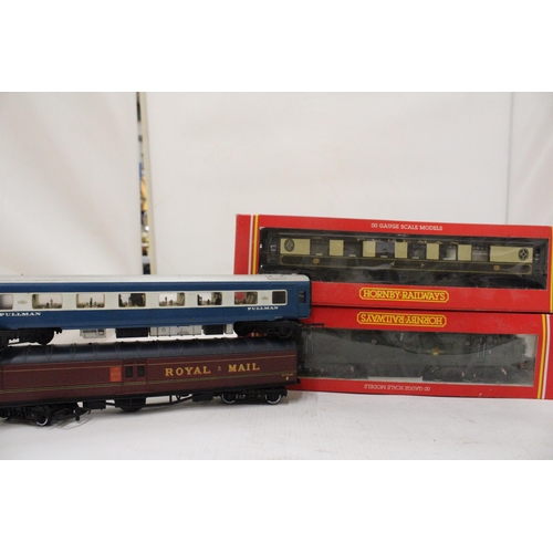 245 - FOUR HORNBY OO GAUGE MODEL TRAINS TO INCLUDE R284 BR CO-CO DIESEL CLASS 37 - GREEN, R233 PULLMAN 1ST... 