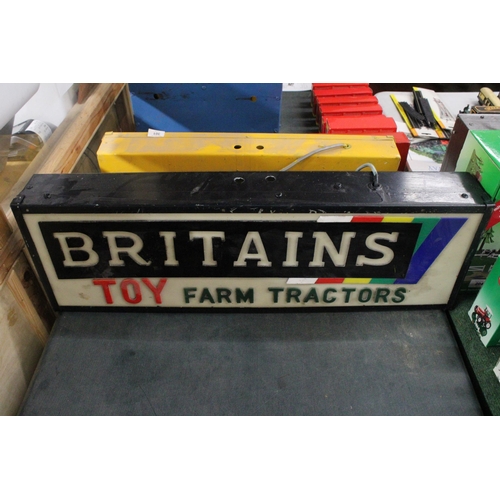 371 - A BRITAINS TOY FARM TRACTORS ILLUMINATED SIGN