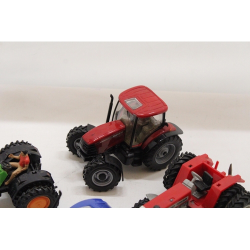 501 - SIX BRITAINS MODEL TRACTORS TO INCLUDE A FIAT, A DX 92, A YELLOW TRACTOR, A CASE 110, A FORD NEW HOL... 