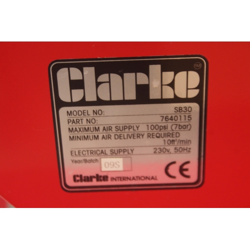 28 - CLARKE SHOT BLAST CABINET AND POT IN WORKING ORDER  NO VAT