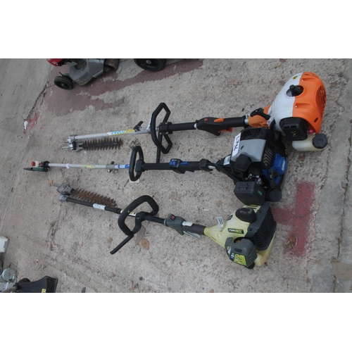 34 - 3 LONG REACH HEDGE CUTTERS + VAT