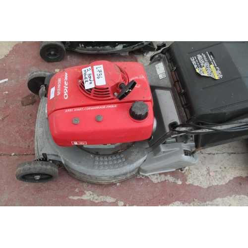 35 - HONDA MOWER  HR2160 EASY START & ANOTHER HONDA MOWER + VAT