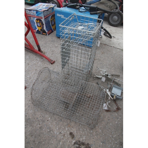 45 - TWO MOLE TRAPS, ONE A. FENN MK4 RAT TRAP, TWO HUMANE TRAPS NO VAT