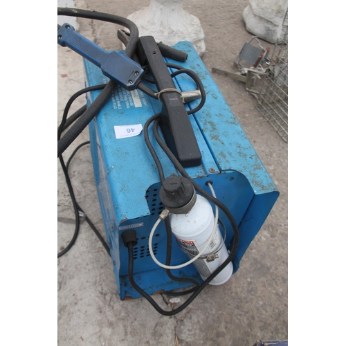 46 - CLARKE WELD 100E MK2 MIG WELDER + CLARKE ARC HEADSHIELD NO VAT