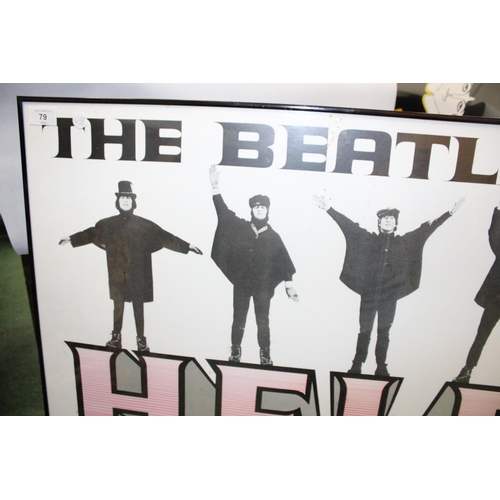 79 - A FRAMED POSTER FROM THE SCREENPLAY BY MARC BEHM AND CHARLES WOOD OF THE BEATLES 